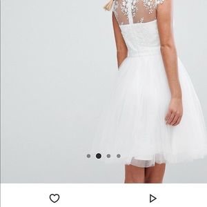 White Bridal Knee Length Dress